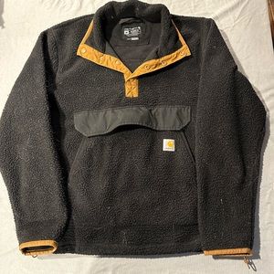 Carhartt Relaxed Fit Fleece Snap Front Pullover, Size Medium